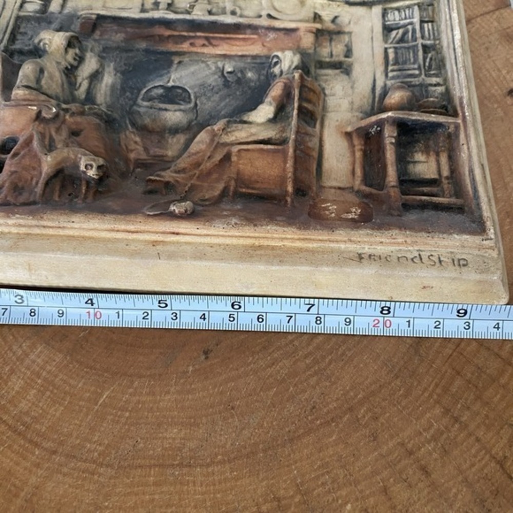 Vintage 3D Molded Wall Plaque Friendship Ceramic‎ - Picture 5 of 7